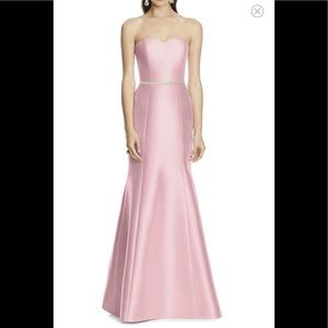 Alfred Sung Strapless Sateen Trumpet Gown Bossom